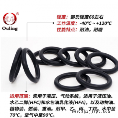 丁晴O型密封圈内径36.5/37.5/38.7/40/41.2/42.3*3.55mm耐磨防水图3